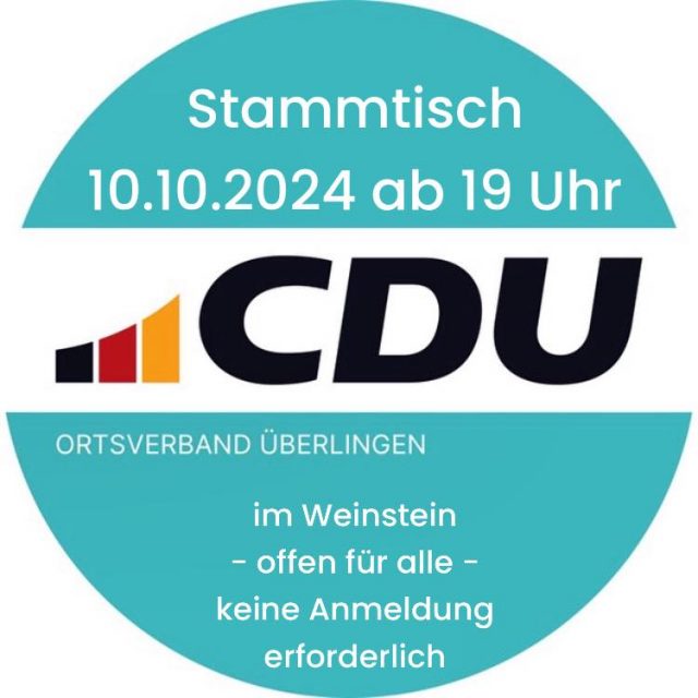 Bürgerstammtisch am 10.10.2024 ab 19 Uhr im Weinstein