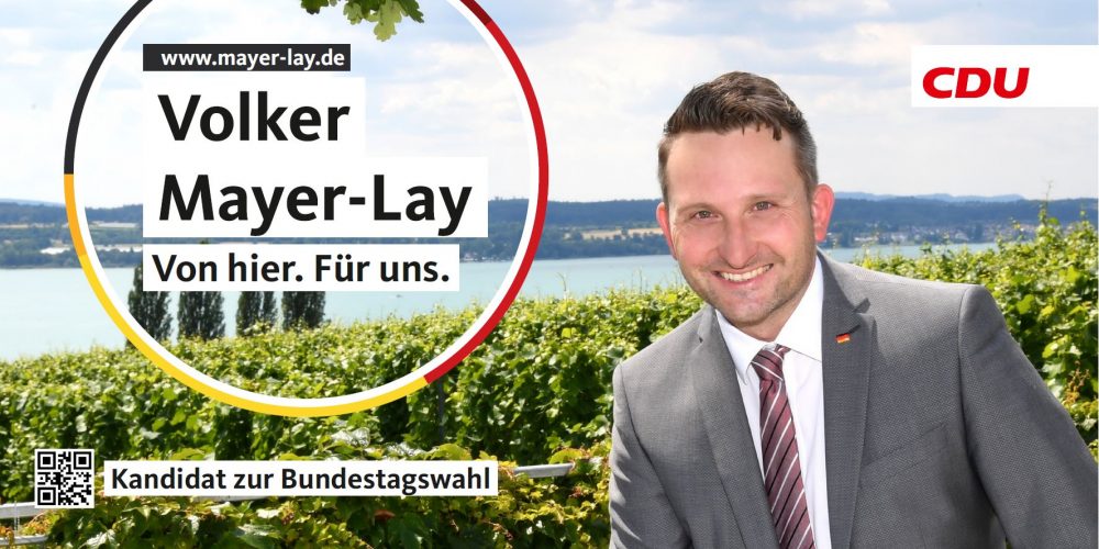 Glückwünsche an Volker Mayer-Lay MdB