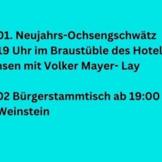 Termine im Neuen Jahr